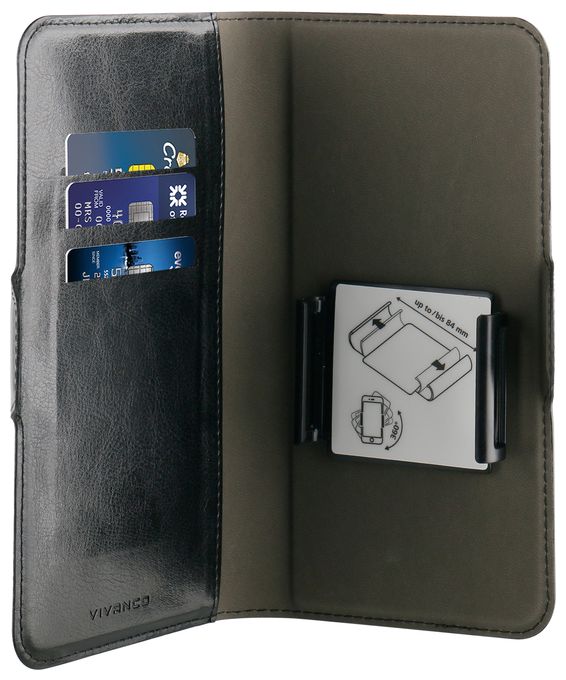 Geldbörsenhülle für Universal  Universal Book Case (Schwarz) 
