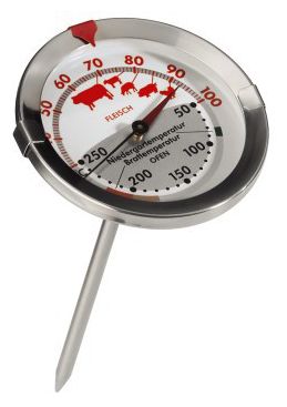 111018 Mechanisches Fleisch- und Ofenthermometer 30 bis 250 Grad Edelstahl 