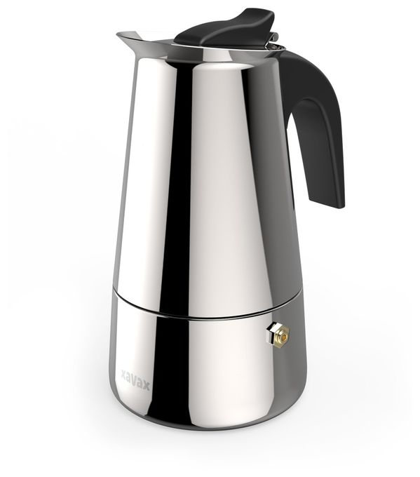 4 Tassen Filterkaffeemaschine  111274 Espressokocher (Schwarz, Edelstahl) 