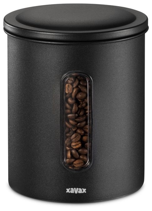Behälter andere Stahl  111275 Kaffeedose für 500g Bohnen oder 700g Pulver luftdicht (Schwarz) 