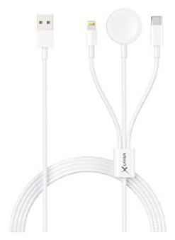 Stecker USB A auf USB-C/Lightning/Watch 1,5 m  219321 (Weiß) 