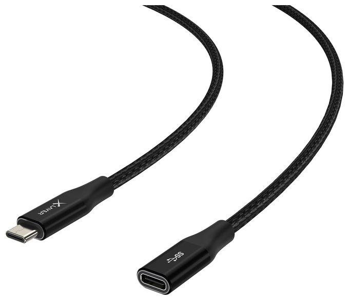 10 Gbit/s Stecker USB C auf USB C Buchse bis 100 W 1,5 m  219851 (Schwarz) 