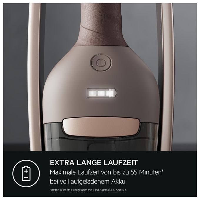 Handstaubsauger Beutellos bis 55 min Laufzeit 25,2 V  AS62A252XN Serie 6000 (Braun, Walnuss) 
