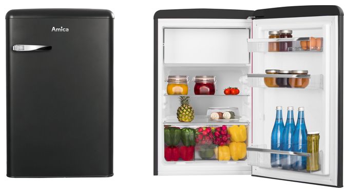108 l / 95 l Tischkühlschrank EEK: E 137 kWh Jahr  KS15617MS (Schwarz) 