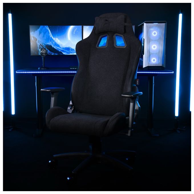 Gamingstuhl bis 120 kg (Schwarz) Avanti Soft Fabric 