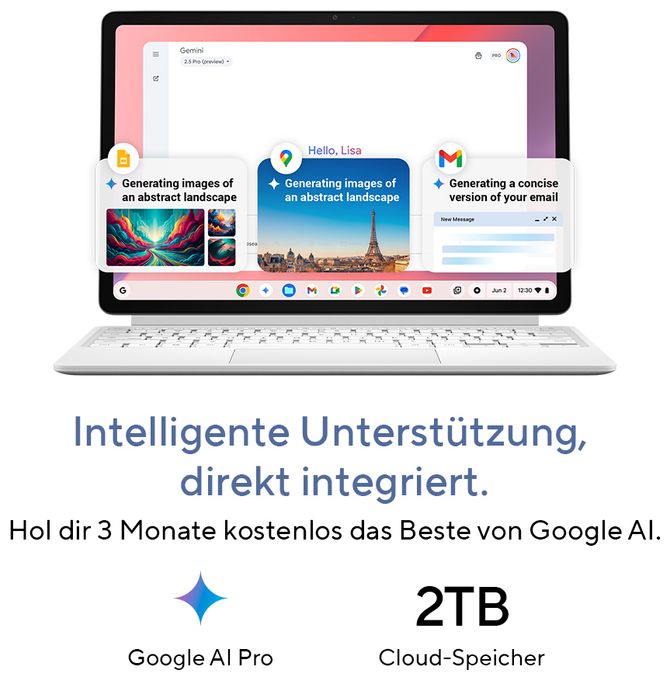 WUXGA Notebook 30,7 cm (12.1 Zoll) 1600 x 2560 Pixel 8 GB Ram 128 GB eMMC ChromeOS MediaTek Kompanio max. 2,6 GHz  Chromebook CM3206DM4A-TR0076 (Titan) 