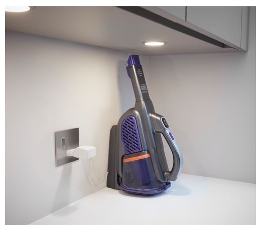 Handstaubsauger Beutellos bis 20 min Laufzeit 18 V  BHHV520BFP Dustbuster (Schwarz, Violett) 