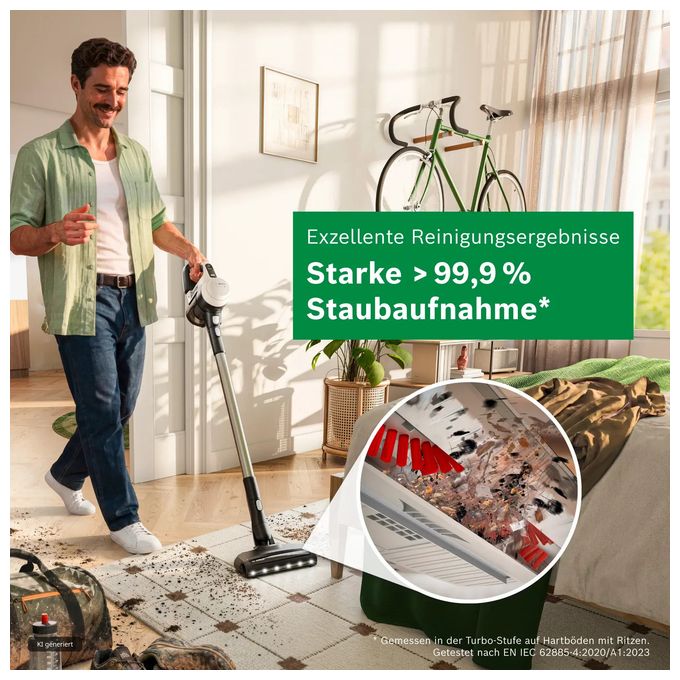 Handstaubsauger Beutellos bis 50 min Laufzeit 25,2 V  Unlimited 5 BBU52WBA (Weiß) 