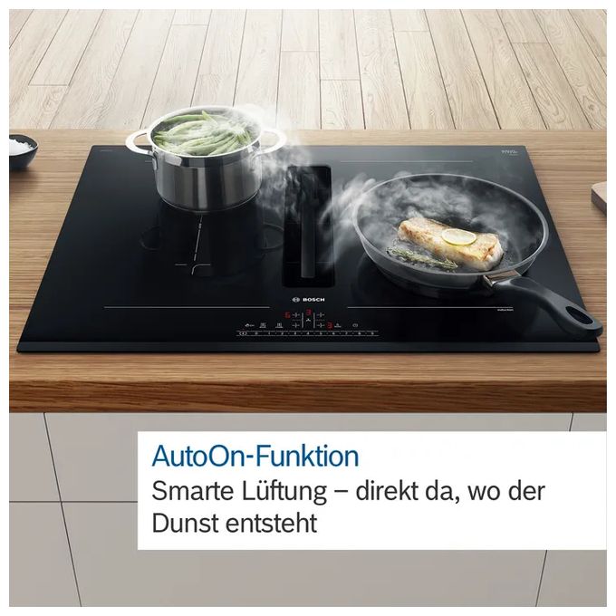 60 cm Induktionskochfeld 4 Kochzonen mit integriertem Dunstabzug Serie 6 PVQ695H26E autarkes 