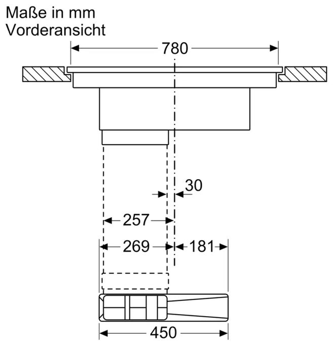 80 cm Induktionskochfeld 4 Kochzonen mit integriertem Dunstabzug Serie 8 PXX82BGA6 (PXX82BD56E + HEZ9VDSB4) autarkes 