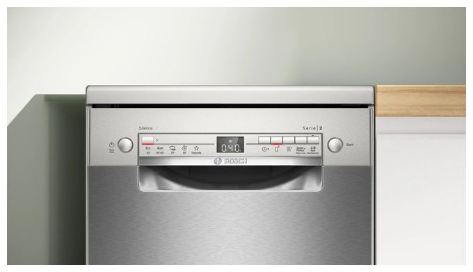 45 cm Geschirrspüler freistehend leise 10 Maßgedecke aquaStop Funktion Wärmetauscher (Edelstahl) Serie 2 SPS2HKI02E 