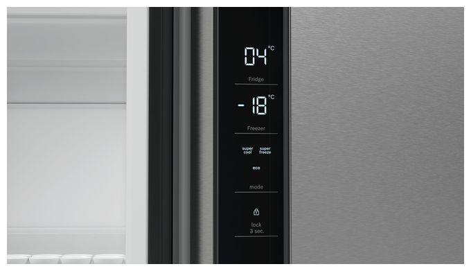 Side-by-Side Kühl-/ Gefrierkombination French Door 405 l / 200 l 333 kWh NoFrost 1830 mm x 905 mm  Serie 4 KFN96VPEA (Edelstahl) 
