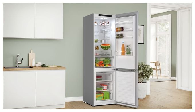 260 l / 103 l Kühl-Gefrierkombi freistehend NoFrost 112 kWh Jahr  Serie 4 KGN392LAG (Metallisch) 