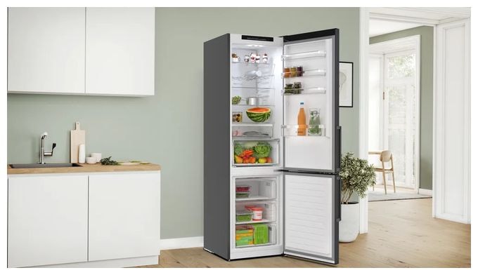 260 l / 103 l Kühl-Gefrierkombi freistehend NoFrost 112 kWh Jahr  Serie 4 KGN39VXAU (Schwarz) 