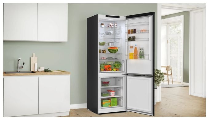 311 l / 129 l Kühl-Gefrierkombi freistehend NoFrost 178 kWh Jahr  Serie 4 KGN492XCF (Schwarz, Edelstahl) 