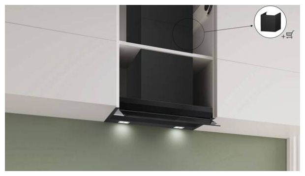 Abluft/Umluft Dunstabzugshaube/Esse Einbau 597 mm (Schwarz) Serie 6 DBB67DP60 