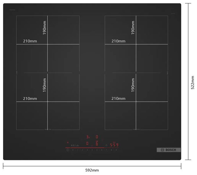 59.2 cm Induktions Kochfeld/Herdplatte 4 Zone(n) Serie 6 PVQ61CHB1E autarkes 