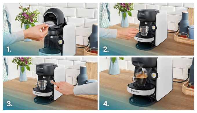 Kaffeekapsel Maschine  TAS1640 Tassimo Finesse Classic (Schwarz, Weiß) 