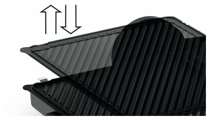 2000 W mit 328 x 238 mm Fläche  TCG4215 Kontaktgrill (Silber) 