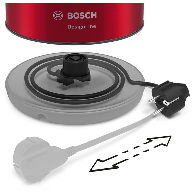 1,7 l Wasserkocher 2400 W  TWK3P424 DesignLine (Grau, Rot) 