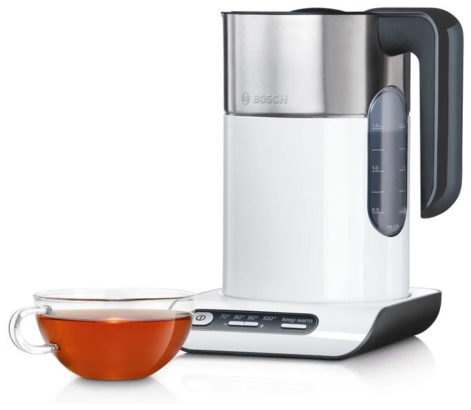 1,5 l Wasserkocher 2400 W (Anthrazit, Edelstahl, Weiß) TWK8611P Styline 