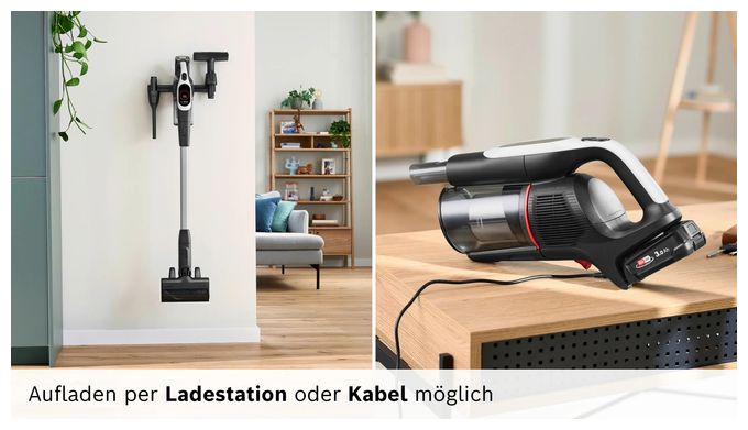 Handstaubsauger Beutellos bis 60 min Laufzeit 18 V HEPA  Unlimited 9 BKS931BA (Weiß) 