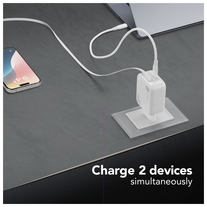 65-W-GAN+-LADEGERÄT MIT AUSZIEHBAREM KABEL UND USB-C-ANSCHLUSS 