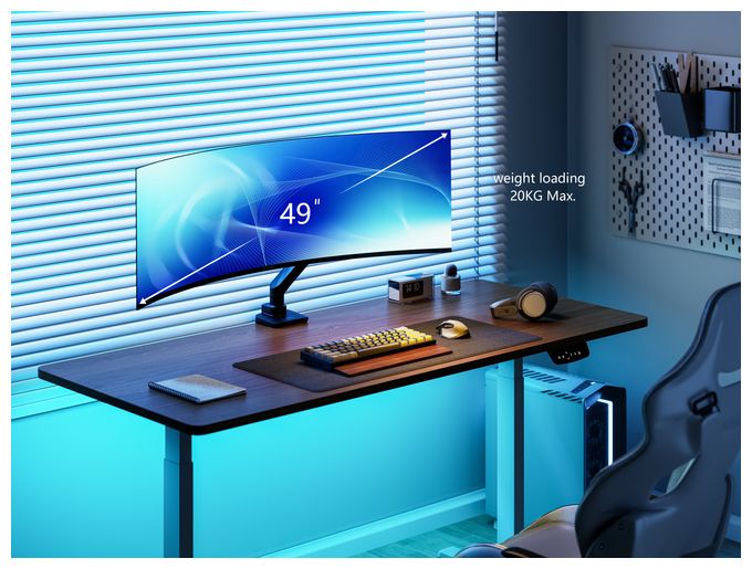 17"-49" Schwerlast-Monitor-Schreibtischhalterung, Schwarz 