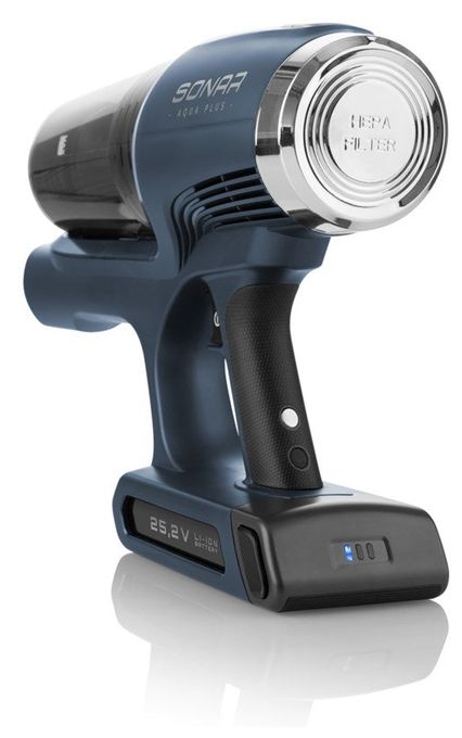Handstaubsauger Beutellos bis 40 min Laufzeit 25,2 V HEPA  Sonar Aqua Plus (Blau) 