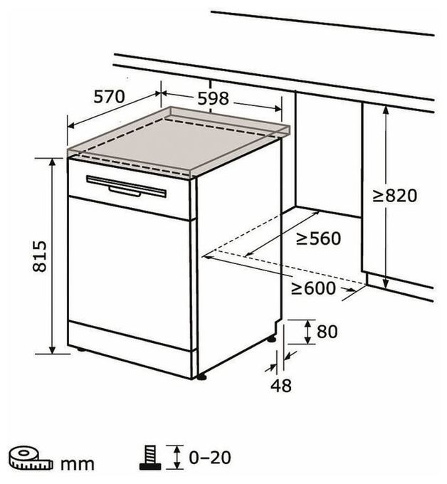 60 cm Geschirrspüler freistehend Leise 14 Maßgedecke GSP6314-030C 