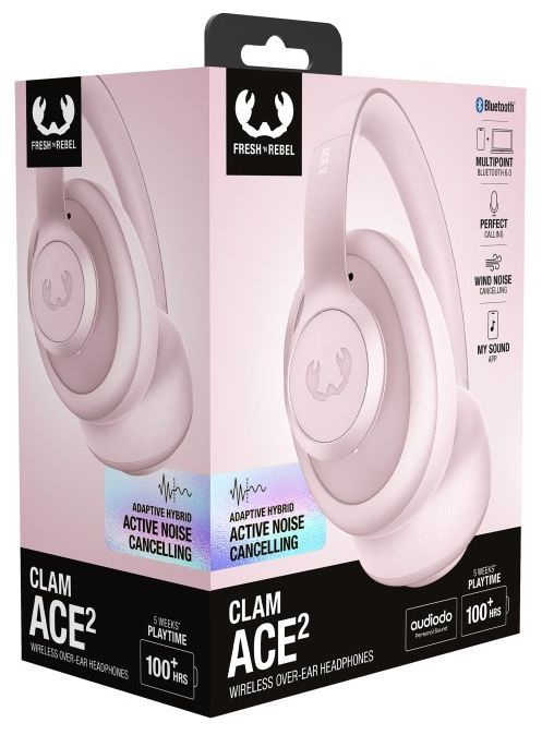 Over Ear Bluetooth Kopfhörer kabellos 100 h Laufzeit USB Typ-C  Clam Ace 2 (Pink) 
