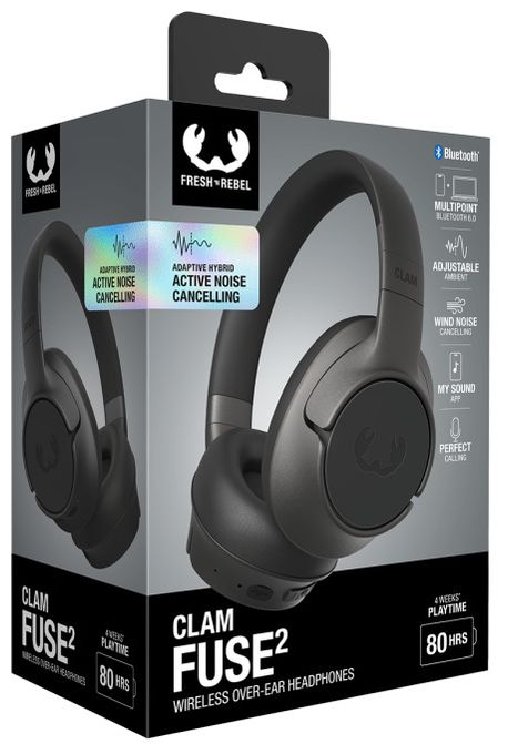 Bluetooth Kopfhörer kabellos 50 h Laufzeit  Clam Fuse 2 (Grau) 