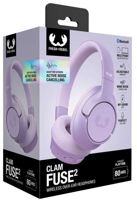 Bluetooth Kopfhörer kabellos 50 h Laufzeit  Clam Fuse 2 (Lila) 