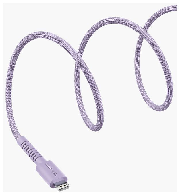 Stecker Rundkabel Lightning auf USB C bis 30 W 2 m  FlexWave (Violett) 