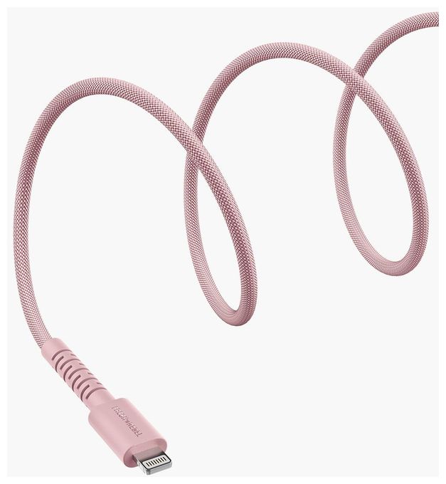 Stecker Rundkabel Lightning auf USB C 2 m  FlexWave (Pink) 