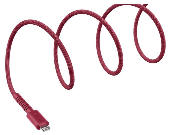 Stecker Rundkabel Lightning auf USB A 2 m  FlexWave (Rot) 