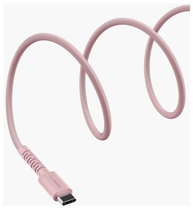 Stecker Rundkabel USB A auf USB C 2 m  FlexWave (Pink) 