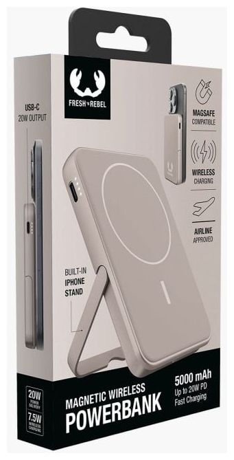 5000 mAh Powerbank USB Typ-C Kabelloses Laden  Wireless Magnetic (Sand) 