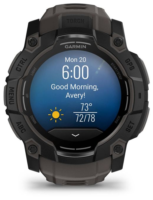 50 mm Smartwatch Rund  Instinct 3 Solar (Schwarz) 