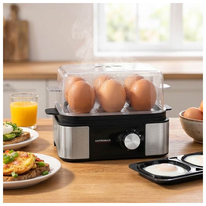 Eierkocher für 6 Eier  42803 EasyCook 6 (Schwarz, Edelstahl) 