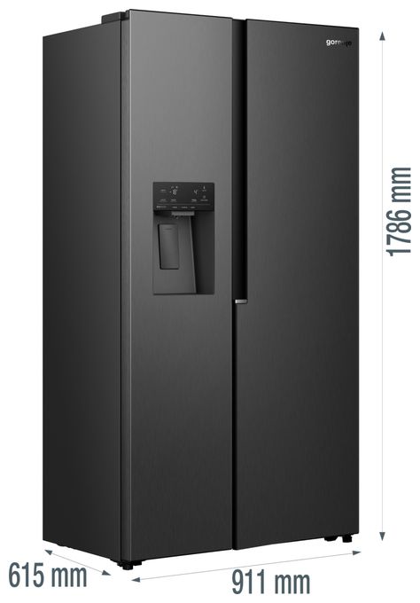 Side-by-Side Kühl-/ Gefrierkombination 347 l / 181 l 312 kWh NoFrost 1786 mm x 911 mm  NRS917E61BX (Schwarz, Edelstahl) 
