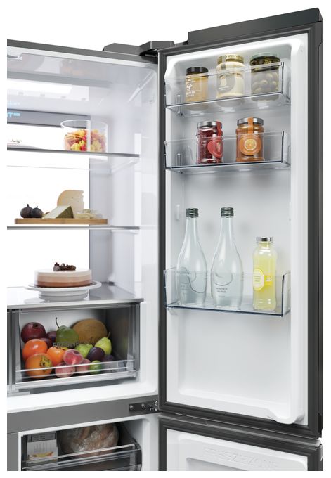 Side-by-Side Kühl-/ Gefrierkombination 422 l / 220 l 226 kWh NoFrost 1905 mm x 908 mm  HCR79F19CNMD (Platin, Edelstahl) 