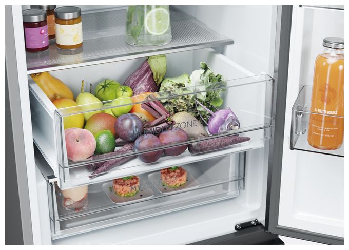 235 l / 125 l Kühl-Gefrierkombi freistehend NoFrost 217 kWh Jahr  HTW5618DNMG (Silber) 
