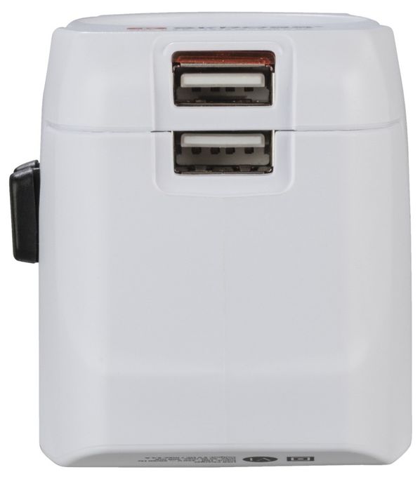 World Travel Pro Light USB Reiseadapter für bis zu 200 Länder 