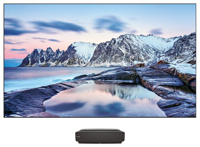 120L5F-A12 4K Laser TV inkl. Cinema Screen 303 cm(120 Zoll) (Schwarz, Grau) 