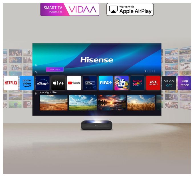 UHD 4K (3840x2160) DLP Laser Ultra-Short-Throw-Projektor 2700 ANSI Lumen  PL2 Smart Laser Cinema (Schwarz) 