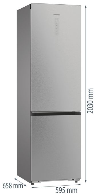 253 l / 130 l Kühl-Gefrierkombi freistehend NoFrost 116,25 kWh Jahr (Grau, Edelstahl, Dunkles Grau) RB5P410SACA 