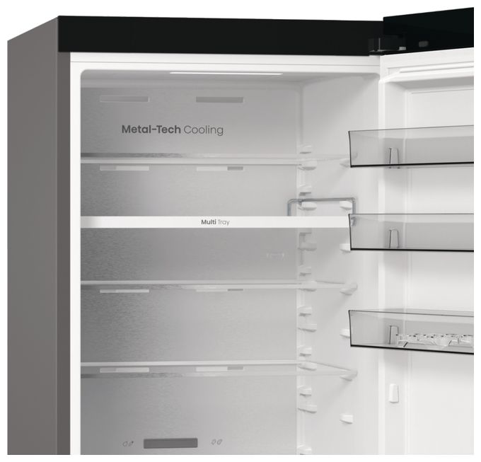 253 l / 130 l Kühl-Gefrierkombi freistehend NoFrost 181,59 kWh Jahr (Grau, Edelstahl, Dunkles Grau) RB5P410SACC 