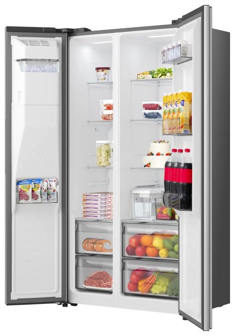 Side-by-Side Kühl-/ Gefrierkombination 347 l / 181 l 312 kWh NoFrost 1786 mm x 911 mm  RS5P528STIE (Grau, Edelstahl) 
