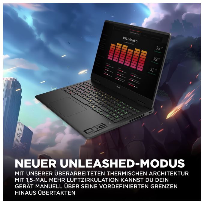 2K Ultra HD Notebook 40,6 cm (16 Zoll) 1920 x 1200 Pixel 1 TB SSD Windows 11 Home Intel® Core™ i7 max. 5,2 GHz  Omen 16-am0677ng (Schwarz) 